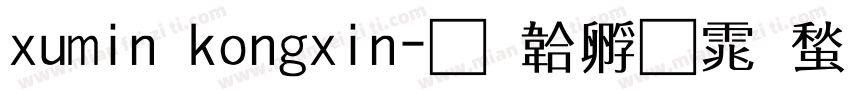 xumin kongxin字体转换